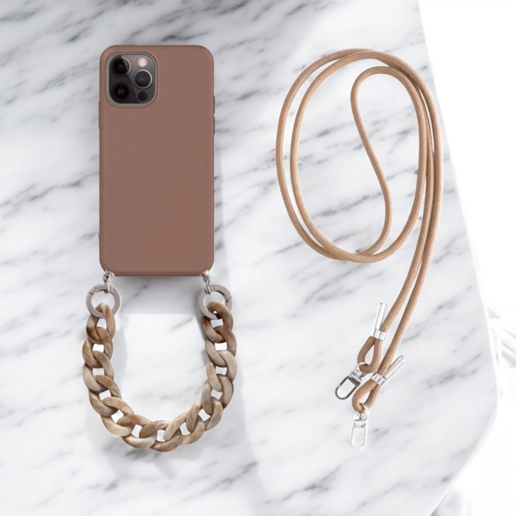 Custodia IPhone A Cuore Con Catena E Tracolla! Cover Glitterata Protegge Urti, Per 11/12/13/14/15/16 Pro E Plus